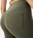 DayStretch High Waisted Pocket Flare Yoga Leggings - Forest Night