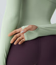 Solid Thumb Hole Yoga Sports Top - Dewkist