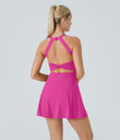 Backless Twisted Active Dress - Fuchsia Fedora