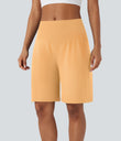 SoftlyZero™ Airy High Waisted Pockets Cool Touch Yoga Bermuda Shorts - Sunburst