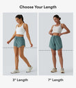 Mid Rise Drawstring Contrast Mesh 2-in-1 Flowy Running Shorts 3'' - Mineral Blue