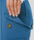 DayStretch High Waisted Zipper Pockets Solid Skinny Cargo Pants - Gloomy Blue
