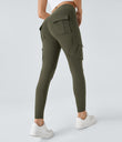 DayStretch High Waisted Cargo Pocket Skinny Yoga Leggings - Forest Night