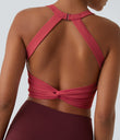 SoftlyZero™ Plush Cut Out Cropped Yoga Tank Top - Winterberry