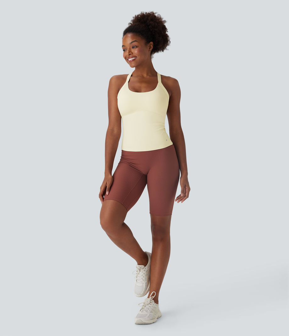SoftlyZero™ Plush Cut Out Yoga Tank Top A-D Cups - Solitary Star