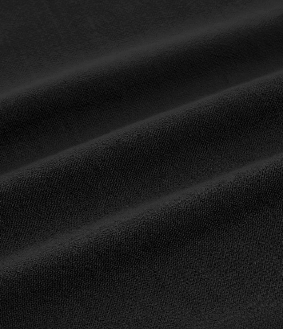 High Waisted Pocket Wide Leg Flowy Solid Palazzo Casual Linen-Feel Pants - Black