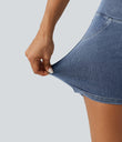 Halara Flex™ High Waisted Crossover Pocket Denim Casual Shorts 3" - Ice Crevice Denim