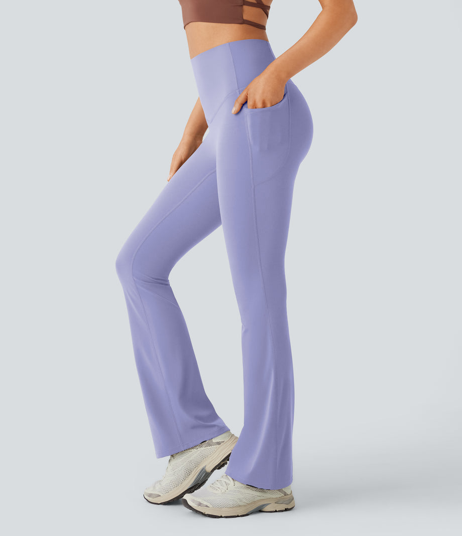 Halara UltraSculpt™ High Waisted Tummy Control Pocket Shaping Yoga Bootcut Leggings - Baby Lavender