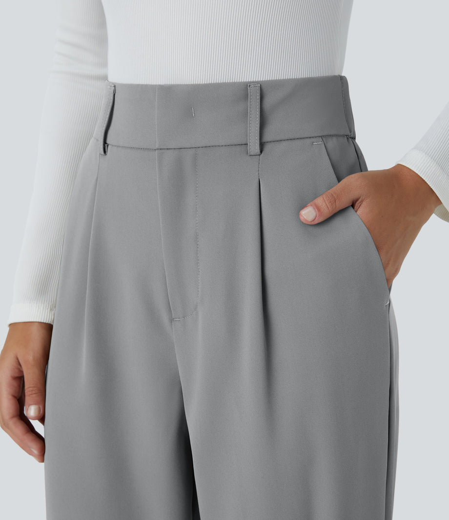 Halara Flex™ High Waisted Pocket Solid Work Tapered Pants - Quarry