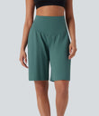 SoftlyZero™ Airy High Waisted Pockets Cool Touch Yoga Bermuda Shorts - Blue Spruce