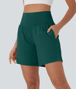 SoftlyZero™ Airy Super High Waisted 2-in-1 Cool Touch Yoga Shorts 7" with Pockets - Forest Biome