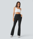 Halara UltraSculpt™ High Waisted Scrunch Butt Lifting Tummy Control Pocket Shaping Yoga Bootcut Leggings - Black