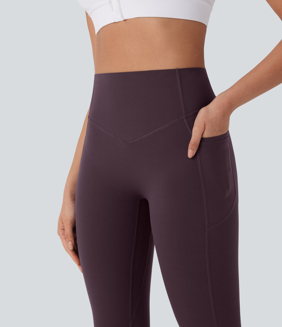 Halara UltraSculpt™ High Waisted Tummy Control Butt Lifting Ruched Pocket Shaping Yoga Leggings - Night's Purple