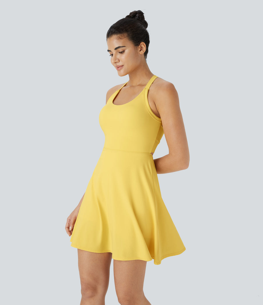 Flare Mini Dance Active Dress-Longer Length - Goldfinch