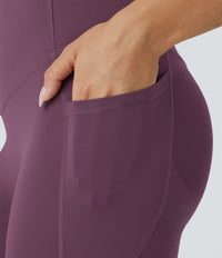 Halara UltraSculpt™ High Waisted Butt Lifting Tummy Control Pocket Shaping Workout Leggings - Night's Purple