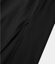 Ruched Lace Up Bodycon Midi Casual Dress - Black