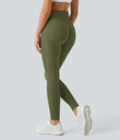 OneForm Seamless Flow High Waisted Booty Scrunch Leggings - Winter Moss