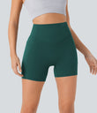 Halara UltraSculpt™ High Waisted Scrunch Butt Lifting Tummy Control Pocket Shaping Workout Biker Shorts 5'' - Forest Biome