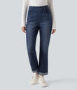 Halara Flex™ High Waisted Rolled Hem Casual Slim Jeans with Pockets - Pageant Blue Denim