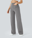 DayStretch High Waisted Pockets Straight Leg Casual Pants - Silent Storm