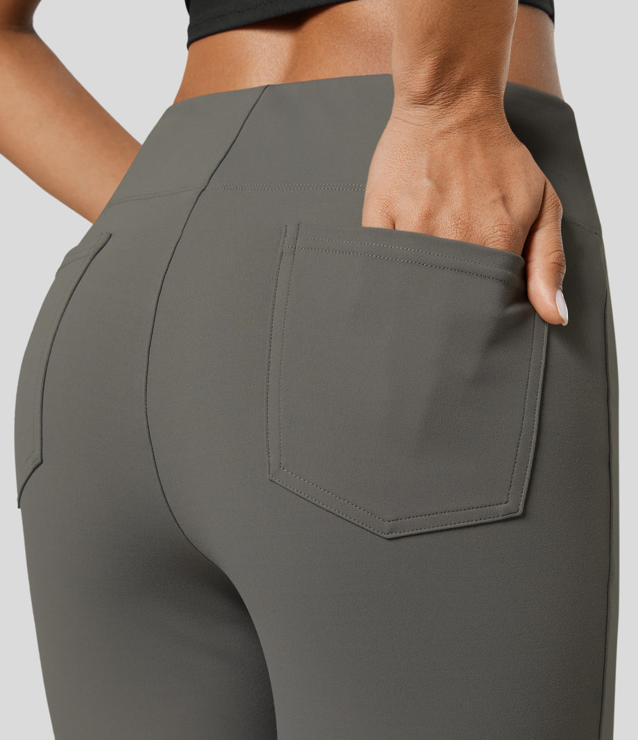 Halara Flex™ High Waisted Back Side Pocket Slight Flare Work Pants - Chimera