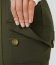 DayStretch High Waisted Zipper Pockets Solid Skinny Cargo Pants - Forest Night