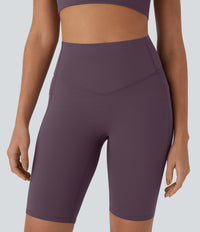 Halara UltraSculpt™ High Waisted Tummy Control Pocket Shaping Training Biker Shorts 9'' - Night's Purple