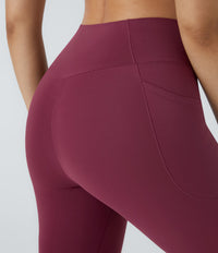 Patitoff™ 2.0 Pet Hair Resistant High Waisted Crossover Side Pocket Yoga Leggings - Anemone