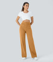 DayStretch High Waisted Pockets Straight Leg Casual Pants - Buckskin