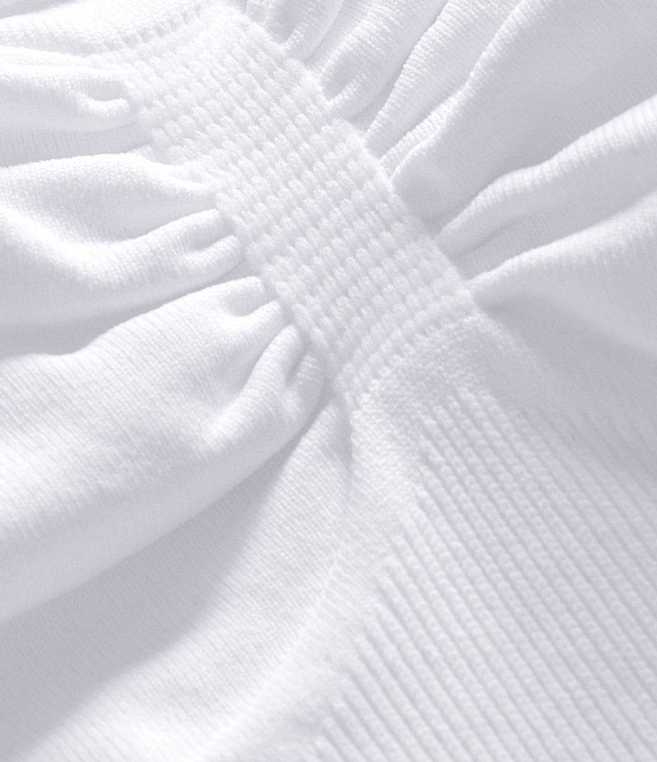 OneForm Seamless Flow Low Support Ruched Double Straps Sports Bra A-D Cups - White