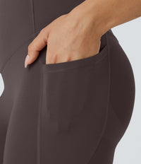 Halara UltraSculpt™ High Waisted Butt Lifting Tummy Control Pocket Shaping Workout Leggings - Hazelnut Black