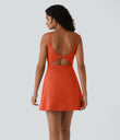 SoftlyZero™ Plush Double Straps 2-Piece Pocket Slip Dance Active Dress A-D Cups - Tigerlily