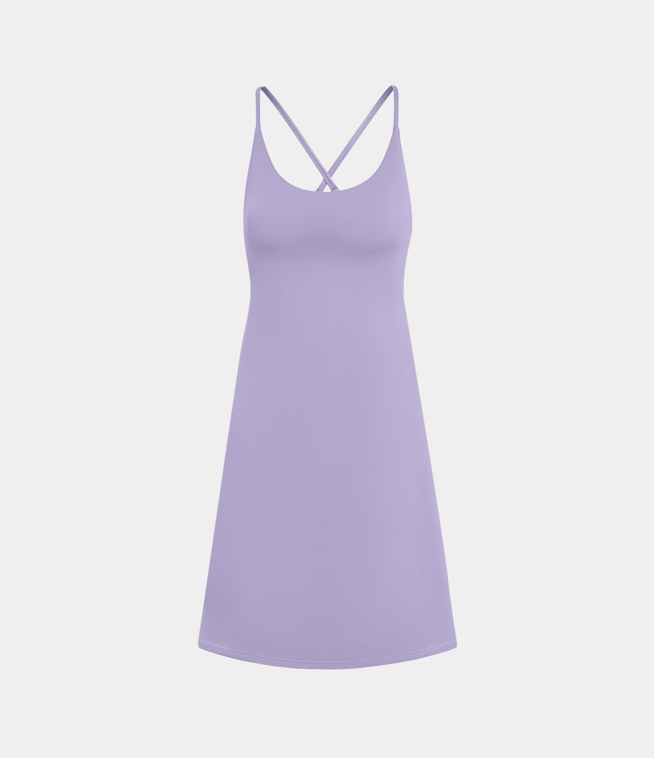 SoftlyZero™ Plush 2-in-1 Pocket Mini Active Dress DD-F Cups - Lavender