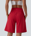 SoftlyZero™ Airy Super High Waisted 2-in-1 Cool Touch Yoga Shorts 9" with Pockets - Salsa