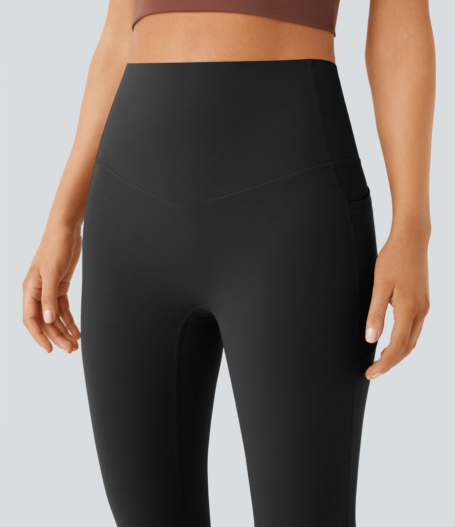 Halara UltraSculpt™ High Waisted Tummy Control Pocket Shaping Yoga Bootcut Leggings - Black