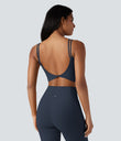 Halara UltraSculpt™ Double Straps Twisted Backless Cropped Yoga Tank Top - Carbon