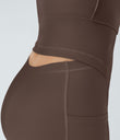 SoftlyZero™ Airy Backless Twisted Flare Low Support Dance Active Dress-Longer Length-Easy Peezy Edition A-D Cups - Chocolate Martini