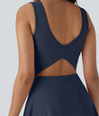 SoftlyZero™ Airy U Neck 2-in-1 Pocket Mini Cool Touch Dance Active Dress - Mood Indigo