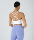 OneForm Seamless Flow Low Support Ruched Double Straps Sports Bra A-D Cups - White