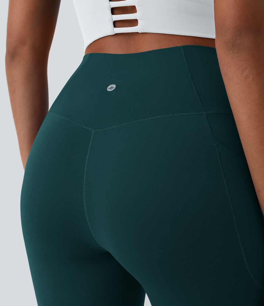 SoftlyZero™ Crossover Pocket Plain Leggings-UPF50+ - Viridian