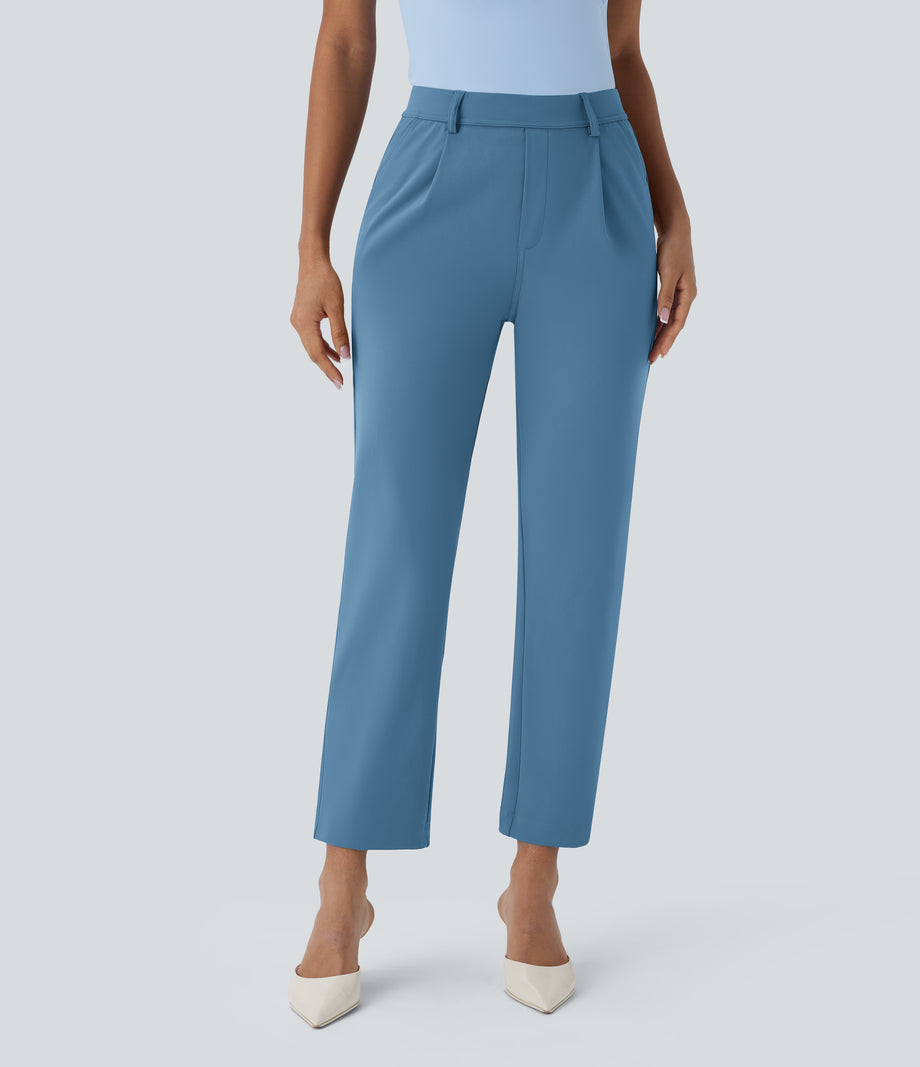 Halara Flex™ DayStretch High Waisted Pocket Ankle Length Tapered Work Pants - Light Azure