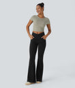 Halara Flex™ High Waisted Crossover Pocket Cool Touch Washed Casual Jeans - Graphite Black Denim