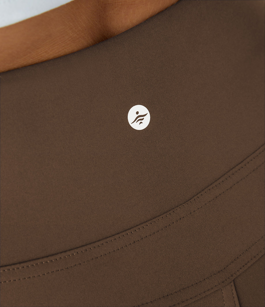 DayStretch High Waisted Pocket Flare Yoga Leggings - Sepia