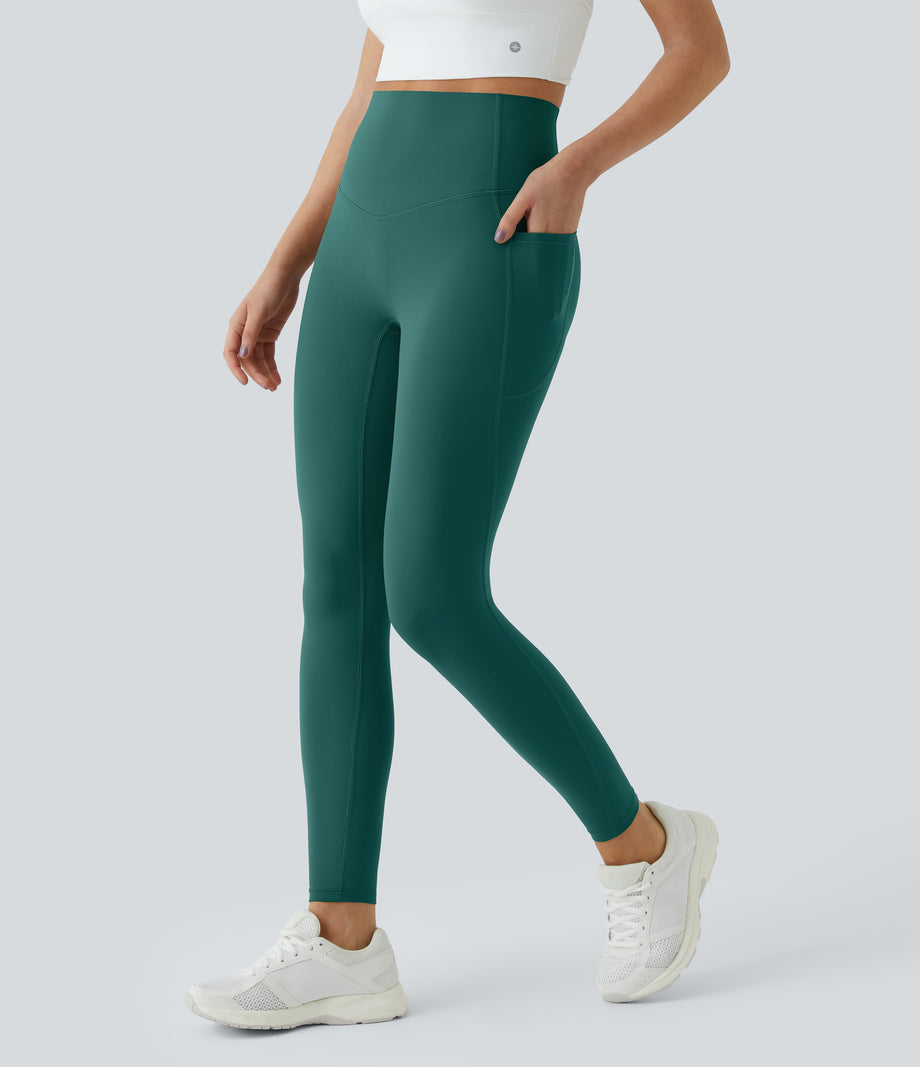 Halara UltraSculpt™ High Waisted Tummy Control Pocket Shaping Training Leggings - June Bug
