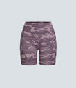 High Waisted Pocket Running Biker Shorts - Fuchsia Camouflage
