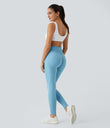 OneForm Seamless Flow High Waisted Booty Scrunch Leggings - Blue Topaz
