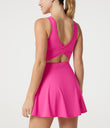 SoftlyZero™ Airy U Neck 2-in-1 Pocket Mini Cool Touch Dance Active Dress-Easy Peezy - Fuchsia Fedora