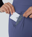 SoftlyZero™ Plush High Waisted Drawstring Pocket Plain Full Length Joggers - Dusky Blue