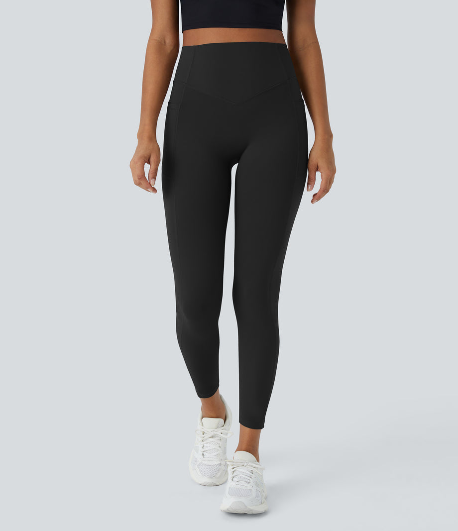 Halara UltraSculpt™ High Waisted Scrunch Butt Lifting Tummy Control Pocket Shaping Training Leggings - Black