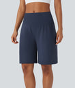 SoftlyZero™ Airy High Waisted Pockets Cool Touch Yoga Bermuda Shorts - Mood Indigo